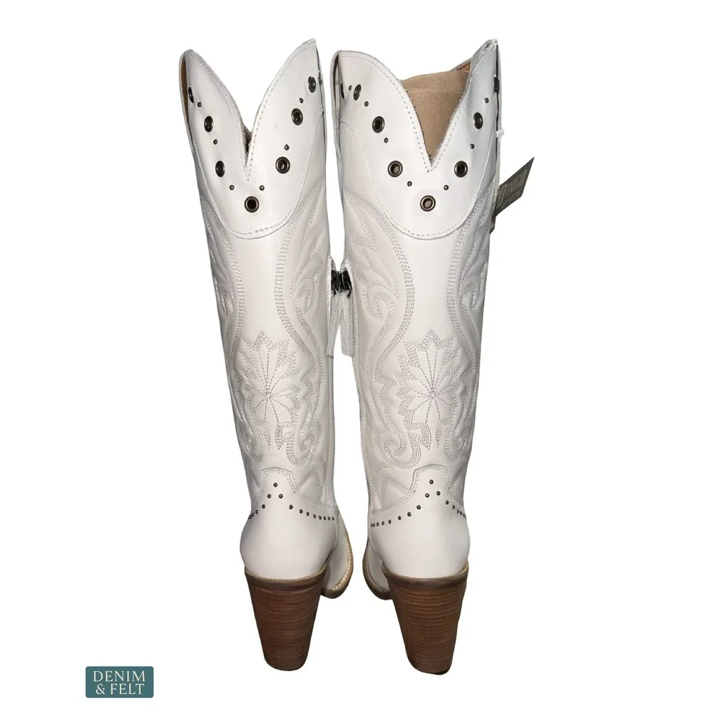 NEW Dingo Rock‎ N' Rebel White Tall Western Rodeo Cowboy Boots Size 7M & 9M